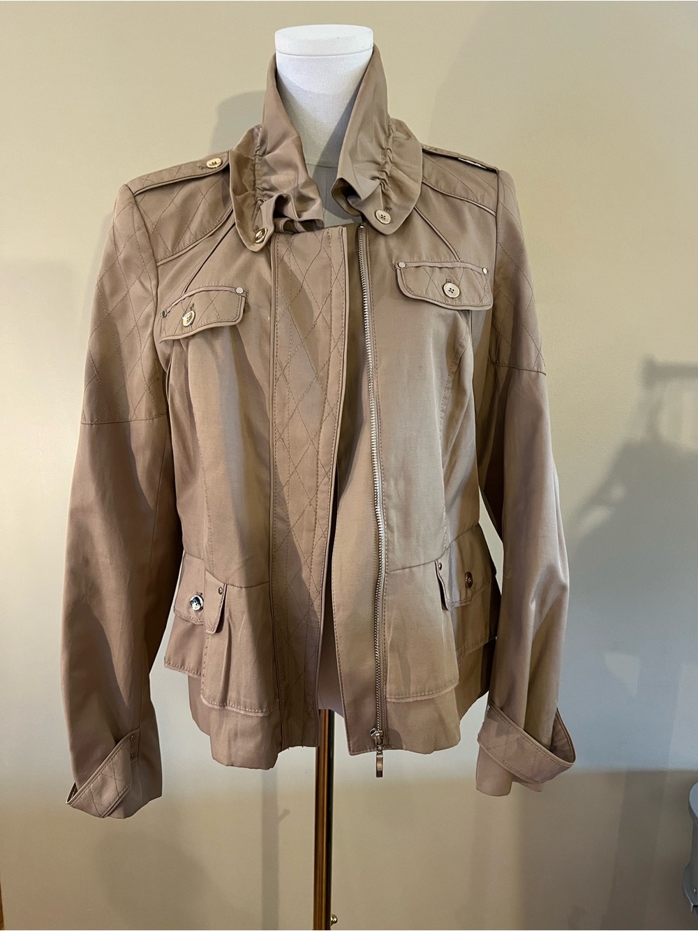 Women’s Casual Utility Jacket - Taupe